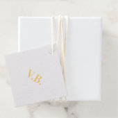 Étiquette-cadeau Simple couleur unie ajouter nom texte monogramme (Avec boite)