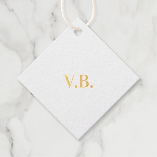 Étiquette-cadeau Simple couleur unie ajouter nom texte monogramme (Devant)