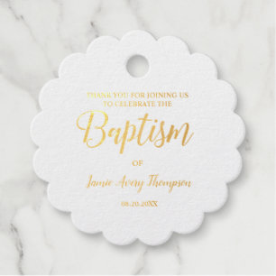 Étiquette-cadeau Simple Elegant Merci bébé Fille baptême