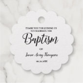 Étiquette-cadeau Simple élégant Script Merci bébé fille Silver (Dos)