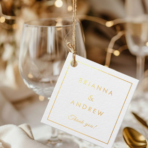 Étiquette-cadeau Simple, feuille de feuille minimale