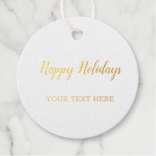 ÉTIQUETTE-CADEAU SIMPLE GOLD FOIL HAPPY HOLIDAYS MODERNE CADEAUX TA