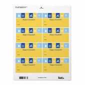 Étiquette cadeau simple Hanoukka Icons (Feuille entière)