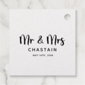 Étiquette-cadeau Simple, M. & Mme | Monogramme Mariage (Dos)