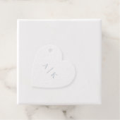 Étiquette-cadeau Simple Mariage Monogramme Real Silver Foil Heart (Avec boite)