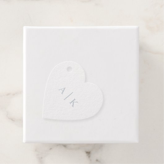 Étiquette-cadeau Simple Mariage Monogramme Real Silver Foil Heart (Avec boite)