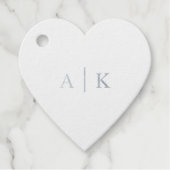 Étiquette-cadeau Simple Mariage Monogramme Real Silver Foil Heart (Devant)