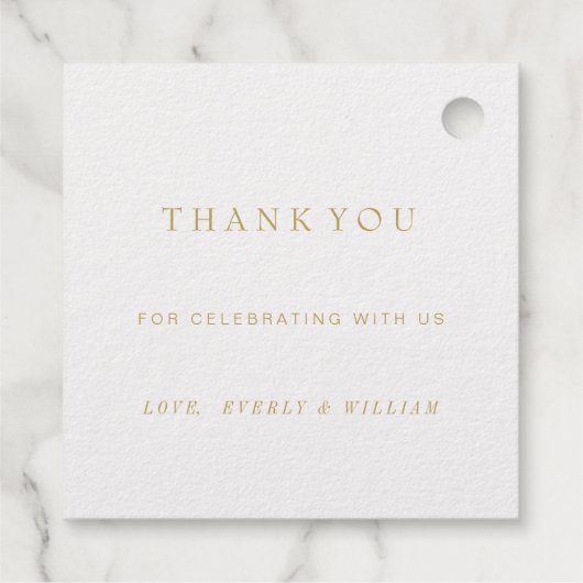 Étiquette-cadeau Simple moderne Rainbow Gold Bordure Mariage RSVP (Dos)