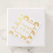 Étiquette-cadeau Simple moderne Rainbow Gold Bordure Mariage RSVP (Avec boite)