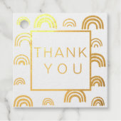 Étiquette-cadeau Simple moderne Rainbow Gold Bordure Mariage RSVP (Devant)
