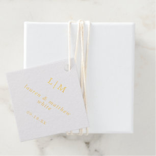 Étiquette-cadeau Simple Monogram Mariage Élégant