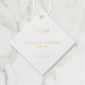 Étiquette-cadeau Simple Monogram Mariage Élégant (Devant)