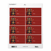 Étiquette cadeau singe (Feuille entière)