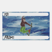 Étiquette cadeau ski art (Devant)