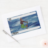 Étiquette cadeau ski art (Enveloppe)