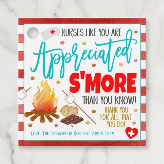 Étiquette cadeau Smore de la Semaine nationale d'a (Devant)