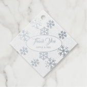 Étiquette-cadeau Snowflakes Silver Foil Merci Favoriser les étiquet (Devant)