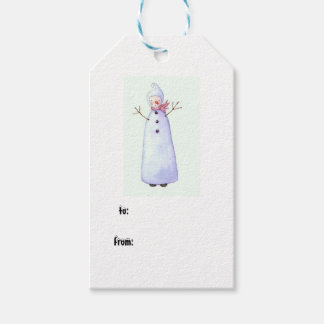 étiquette cadeau snowman