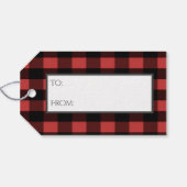 Étiquette cadeau Snowman Red Buffalo Plaid (Dos (Horizontal))