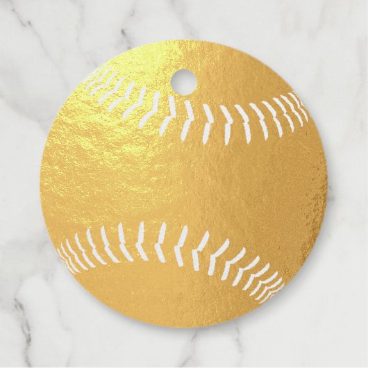 Étiquette-cadeau softball baseball merci or (Devant)