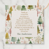 Étiquette-cadeau Soirée de Noël Elégante Forêt d'Or Pine Tree (Dos)