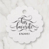 Étiquette-cadeau Son message de bienvenue de mariage préféré (Dos)