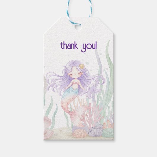Étiquette cadeau sous la mer sirène (Devant)