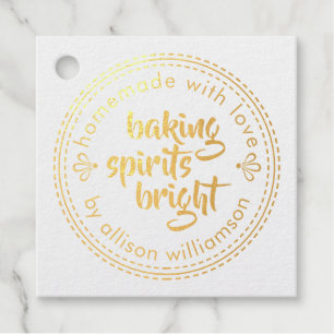 Étiquette-cadeau Spiritueux rustiques à pâtisserie pour Noël