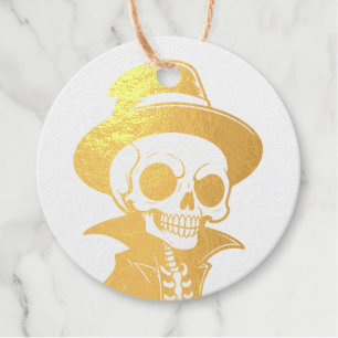 Étiquette-cadeau Squelette de chapeau de sorcière
