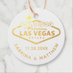 Étiquette-cadeau SYMBOLE Mariage Las Veags REAL<br><div class="desc">Bienvenue à Las Vegas Signer les étiquettes de faveur en or ou argent REAL FOIL les étiquettes de faveur avec les noms personnalisés, la date, et le message sur le dos qui sont parfaits pour les étiquettes de sac de bienvenue, les étiquettes de faveur, et les étiquettes de la douche...</div>