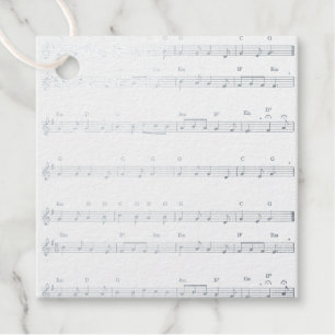 Étiquette-cadeau Tag Foil Favor - Feuille de chanson We Three Kings