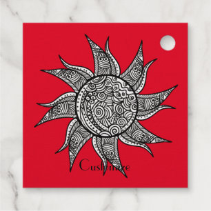 Étiquette-cadeau Tatouage de henné Sun Thunder_Cove