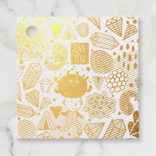 Étiquette-cadeau Tête folle (Devant)