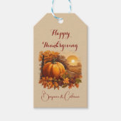 Étiquette cadeau thème citrouille saison automne (Devant)