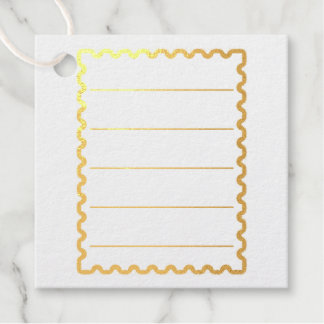 Étiquette-cadeau Timbre de Journal Épave avec Lignes