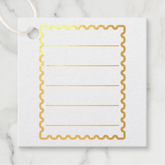 Étiquette-cadeau Timbre de Journal Épave avec Lignes (Devant)