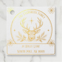 Timbre de retour d'adresse de Noël Renne Vintage F