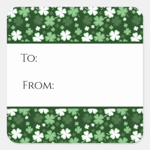 Étiquette cadeau trèfles de la Saint-Patrick