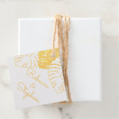 Étiquette-cadeau Tropical Monstera Feuille Mariage REAL FOIL (Avec boite)