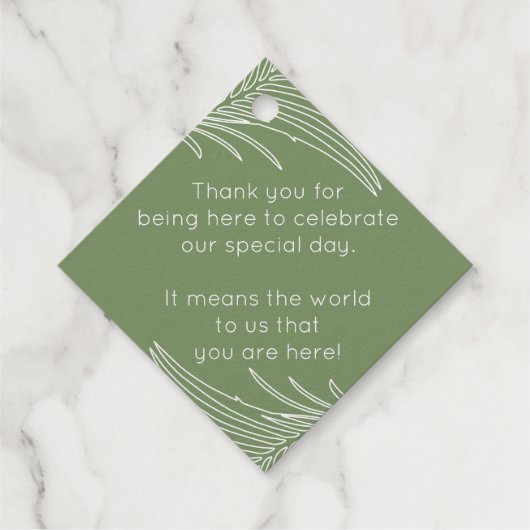 Étiquette-cadeau Tropical Palm Leaf Outline REAL FOIL (Dos)