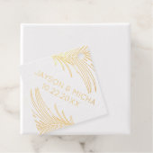 Étiquette-cadeau Tropical Palm Leaf Outline REAL FOIL (Avec boite)