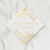 Étiquette-cadeau Tropical Palm Leaf Outline REAL FOIL (Devant)