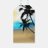 Étiquette cadeau tropicale plage de jour et palmie (Dos)