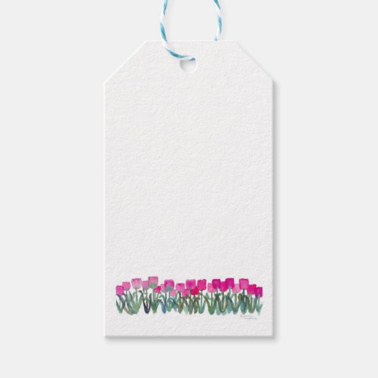 Étiquette cadeau Tulipe Rose (Devant)