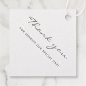 Étiquette-cadeau Typographie minimale Mariage noir et blanc classiq (Dos)