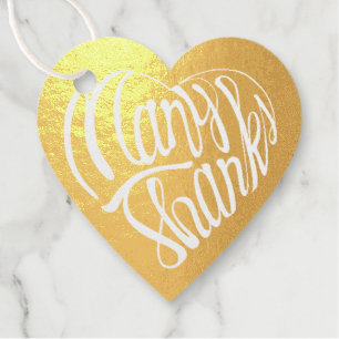 Étiquette-cadeau Un coeur en forme de merci en 4 langues