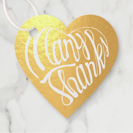 Étiquette-cadeau Un coeur en forme de merci en 4 langues (Devant)