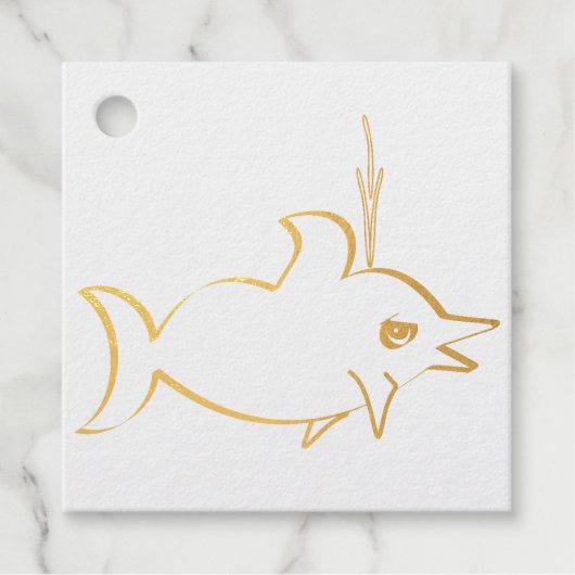 Étiquette-cadeau Un joli dauphin (Devant)