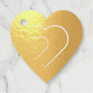 Étiquette-cadeau Valentine's golden coeurs Foil Tags cadeaux