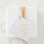 Étiquette-cadeau Véritable Feuilles d'or Élégant Mariage Monogramme (Avec boite)